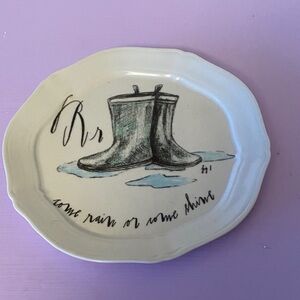 Linea  Carta  Anthropologie Diva Pyari Alphabet Letter Plate ‘R’ Rainboots